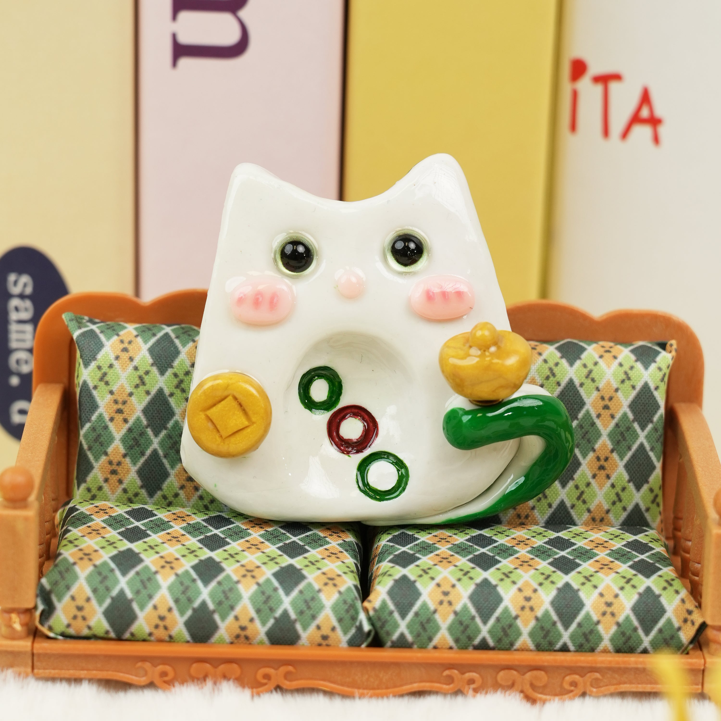 Mahjong Cat Worry Stone Series – Lucky Fortune Companions