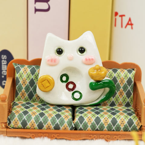 Mahjong Cat Worry Stone Series – Lucky Fortune Companions