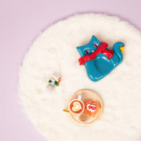 Dessert Cat Worry Stones – Free Mini Tea Set (5pcs) with Purchase