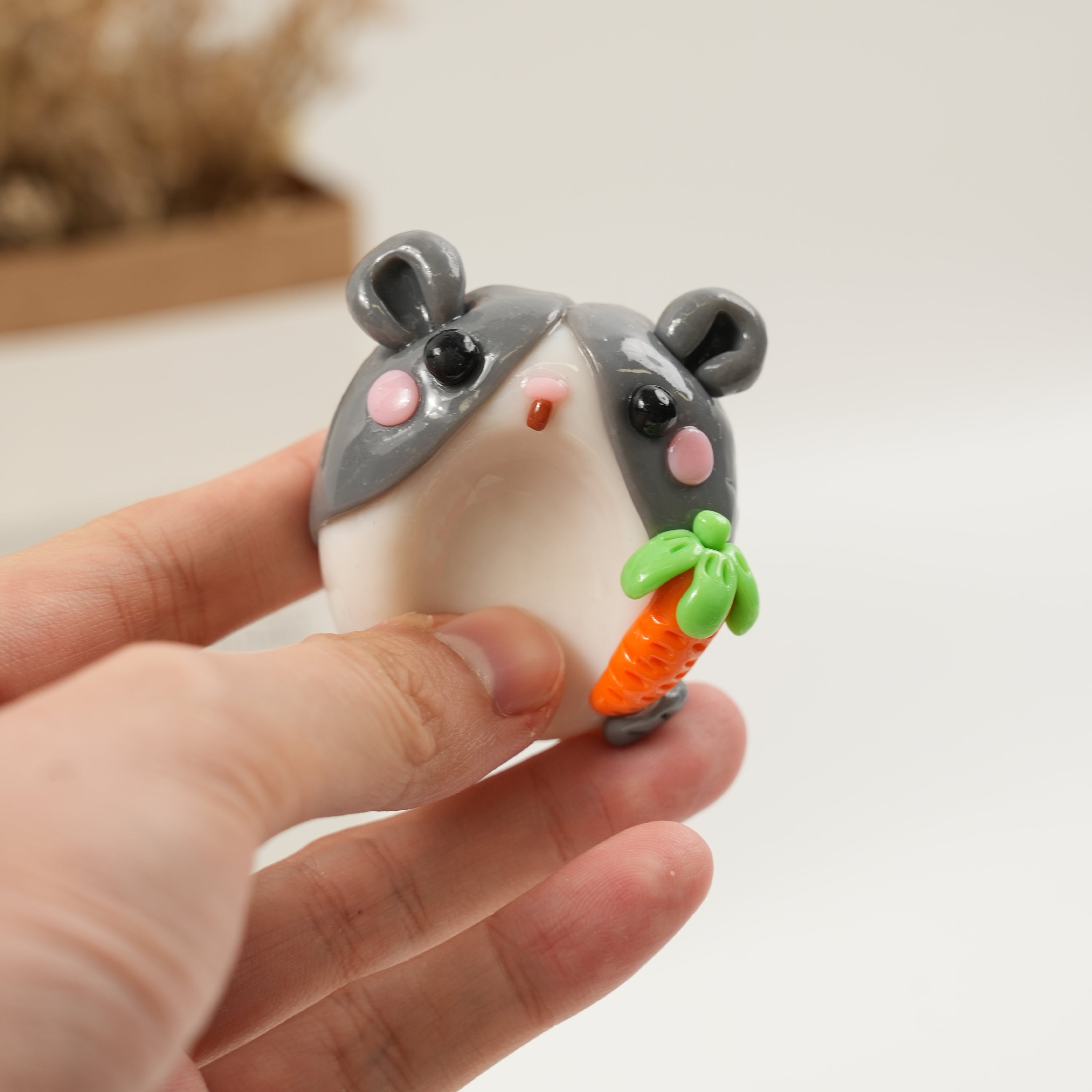 Guinea Pig Series Double-Sided Polymer Clay Worry Stones – Thumb Comfort & Fidget Cute Companions