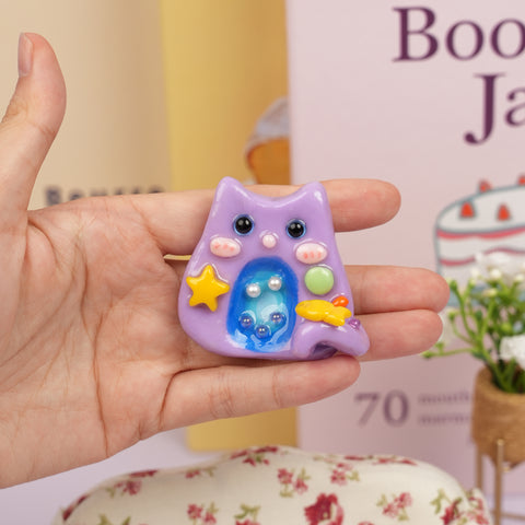 Starry Sky Cat Worry Stone Series – Dreamy Calm & Cosmic Charm