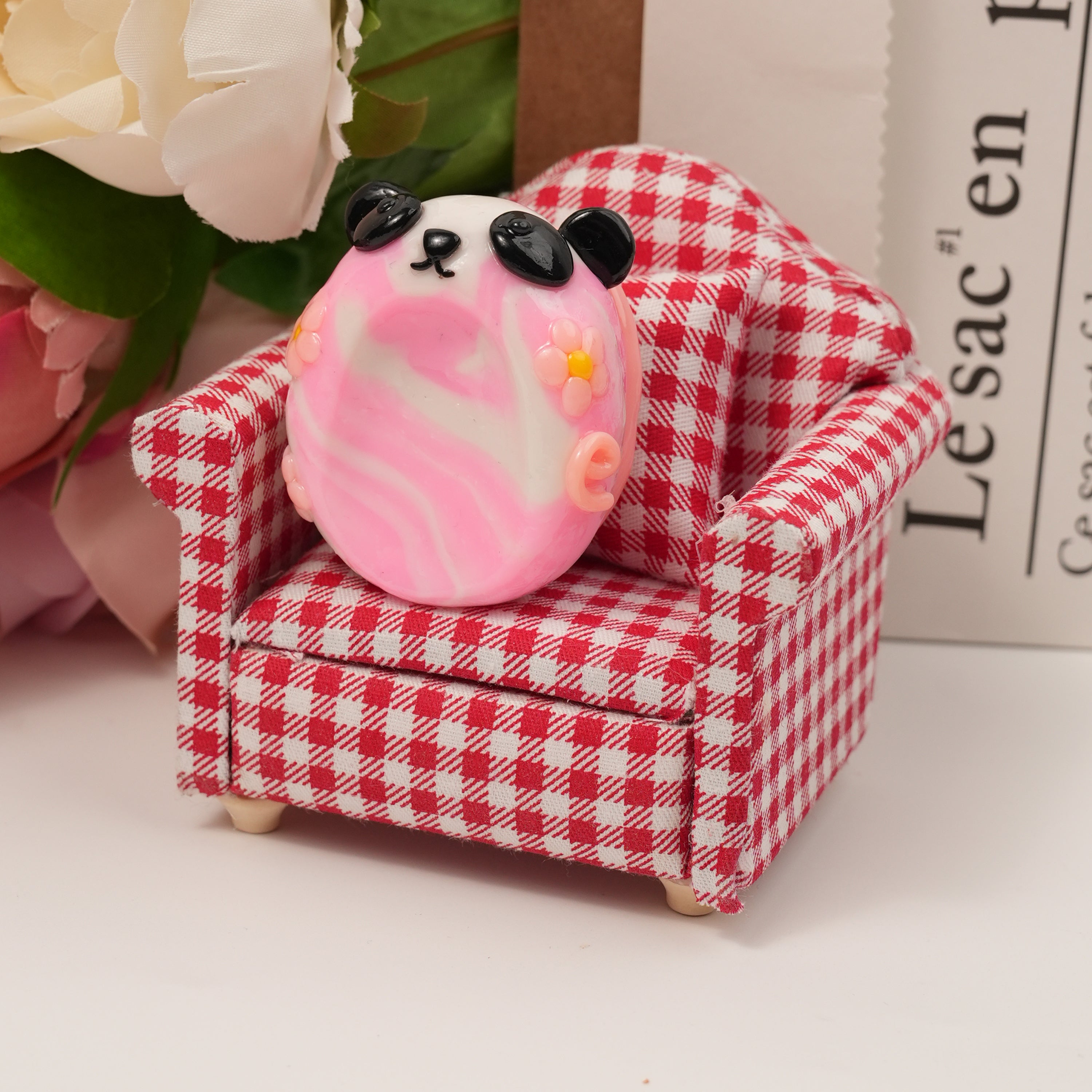 Panda Series Double-Sided Polymer Clay Worry Stones – Thumb Comfort & Adorable Panda Companions