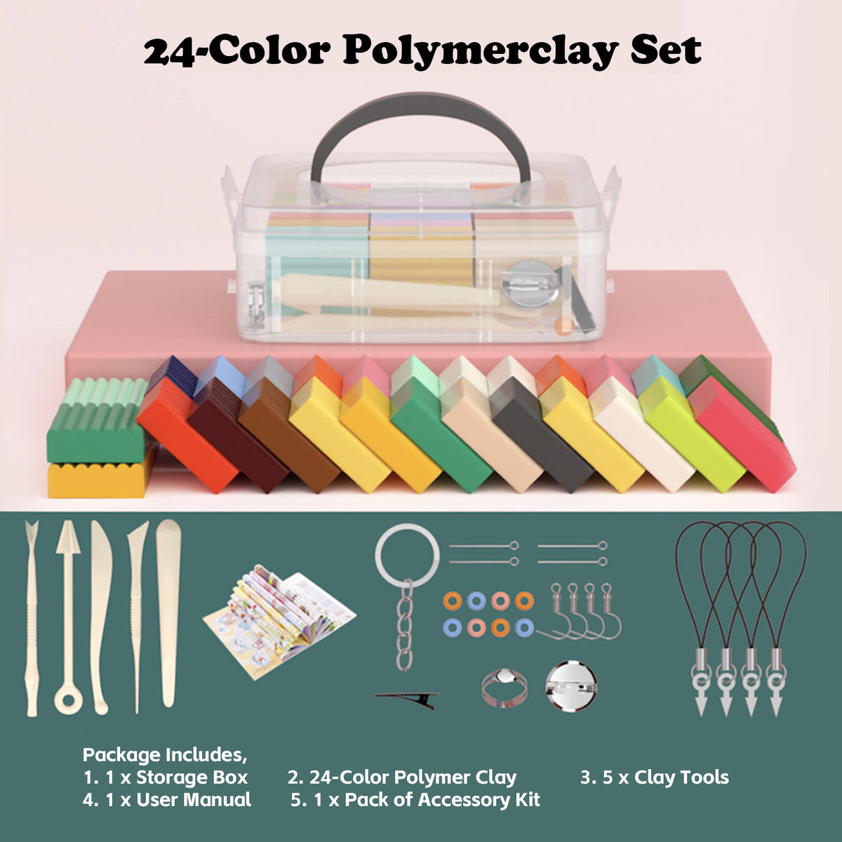 Polymer Clay Set -- Oven Baked Modeling Clay with Sculpting Tools, 24-, 36- an 48-Color, Great for Children and Artists