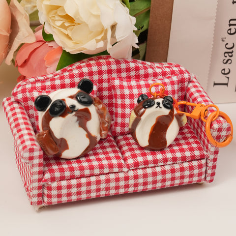 Panda Series Double-Sided Polymer Clay Worry Stones – Thumb Comfort & Adorable Panda Companions