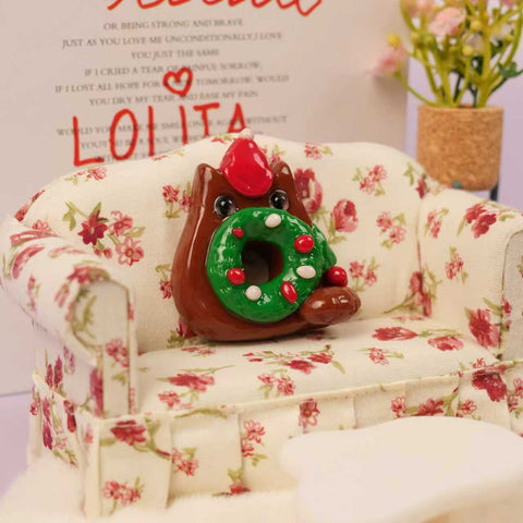 Christmas Cat Worry Stone Series – Festive Calm in Every Paw