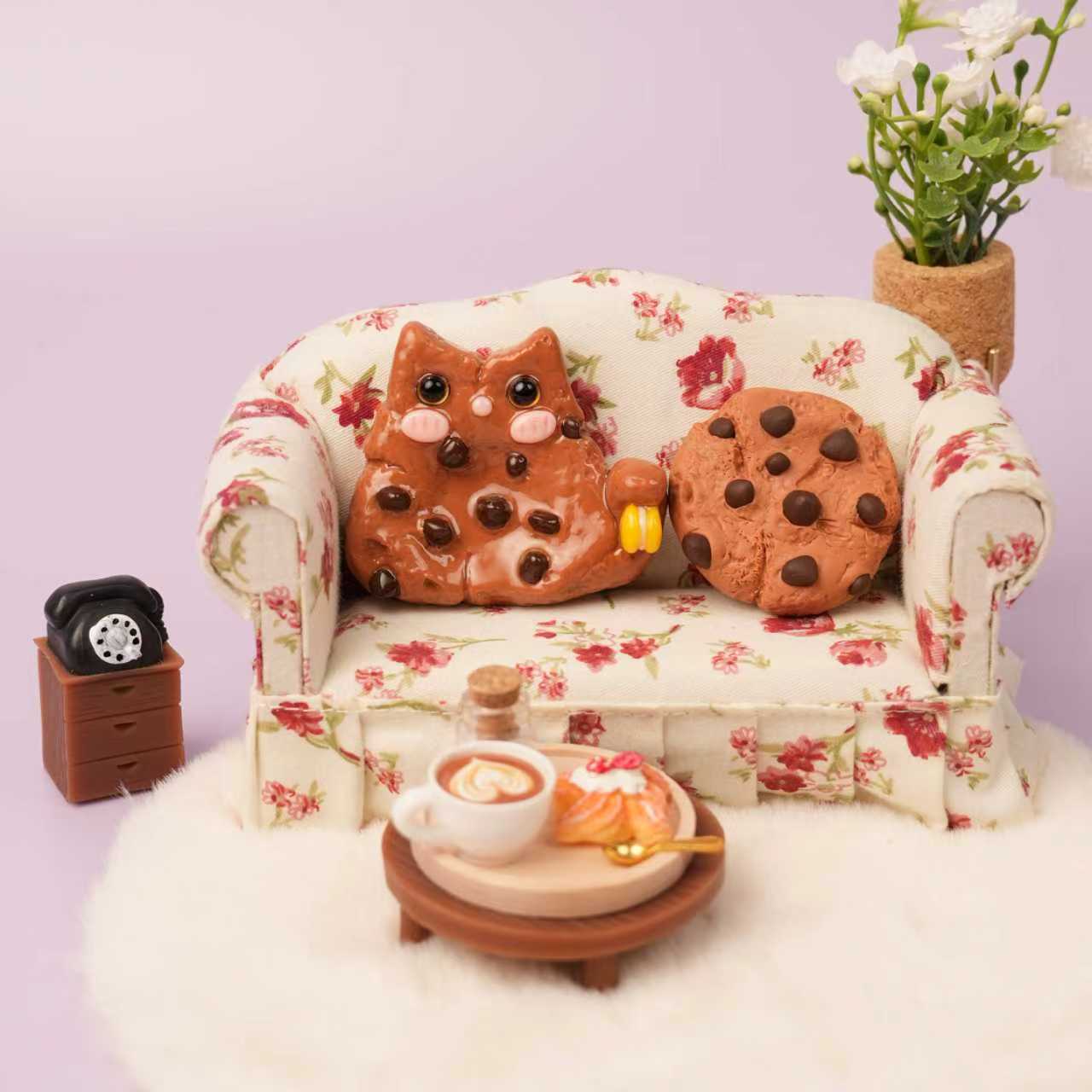 Dessert Cat Worry Stones – Free Mini Tea Set (5pcs) with Purchase