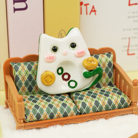 Mahjong Cat Worry Stone Series – Lucky Fortune Companions