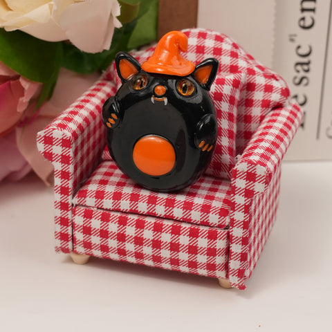 Halloween Series Double-Sided Polymer Clay Worry Stones – Thumb Comfort & Spooky Cute Companions