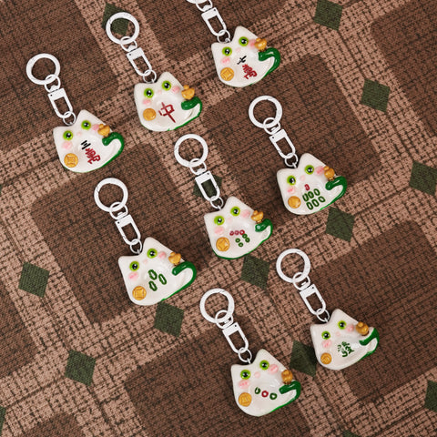 Mahjong Cat Worry Stone Series – Lucky Fortune Companions