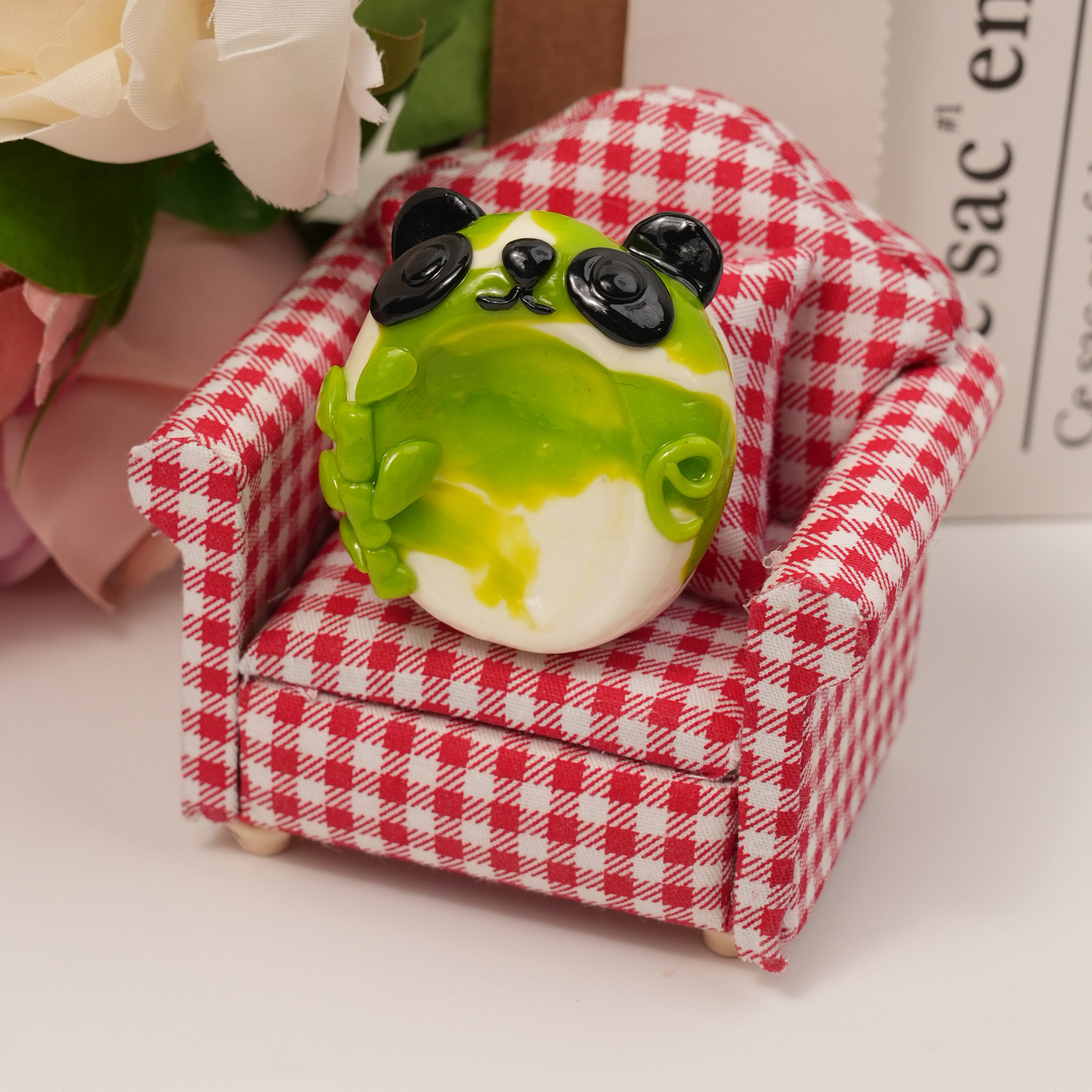Panda Series Double-Sided Polymer Clay Worry Stones – Thumb Comfort & Adorable Panda Companions
