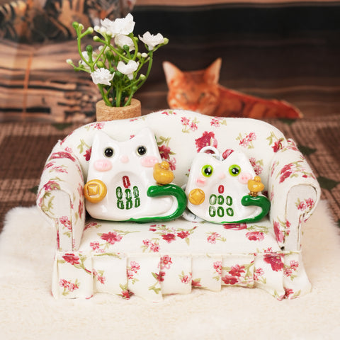 Mahjong Cat Worry Stone Series – Lucky Fortune Companions