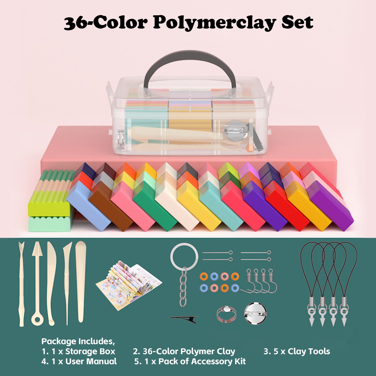 Polymer Clay Set -- Oven Baked Modeling Clay with Sculpting Tools, 24-, 36- an 48-Color, Great for Children and Artists