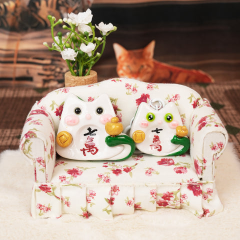 Mahjong Cat Worry Stone Series – Lucky Fortune Companions