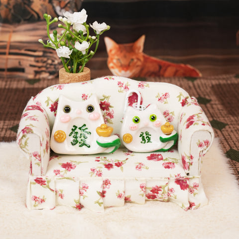 Mahjong Cat Worry Stone Series – Lucky Fortune Companions