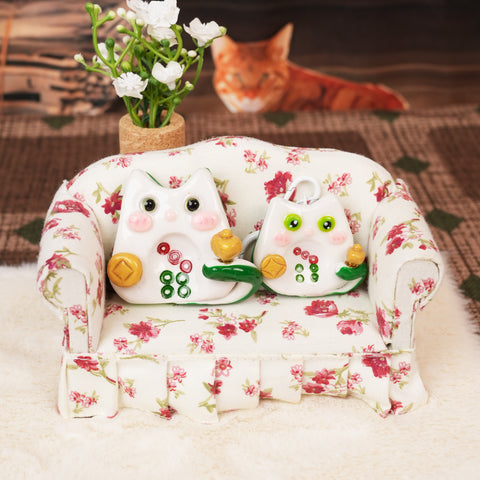 Mahjong Cat Worry Stone Series – Lucky Fortune Companions