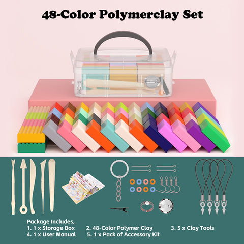 Polymer Clay Set -- Oven Baked Modeling Clay with Sculpting Tools, 24-, 36- an 48-Color, Great for Children and Artists