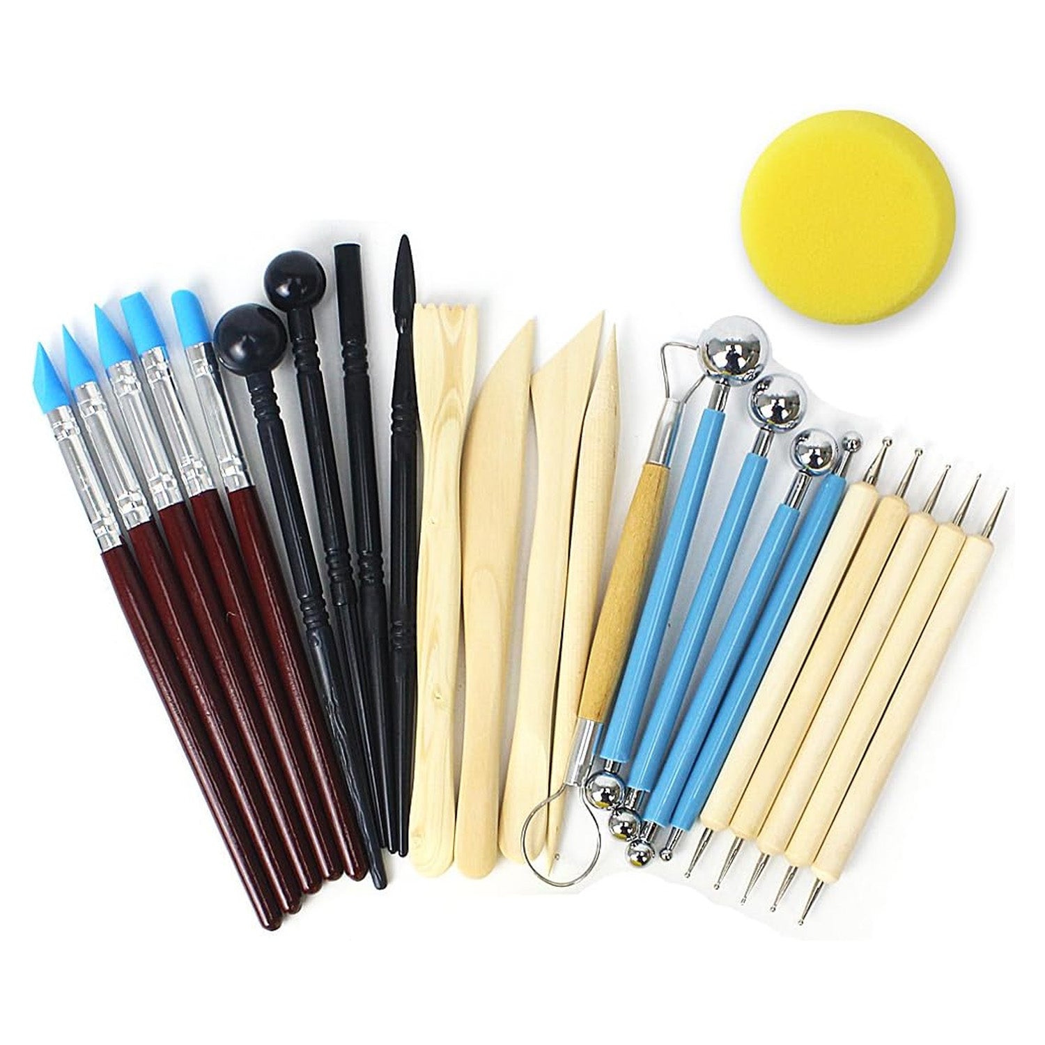 24pcs Polymer Clay Sculpting Tools Set with Stylus and Rock Painting Kit