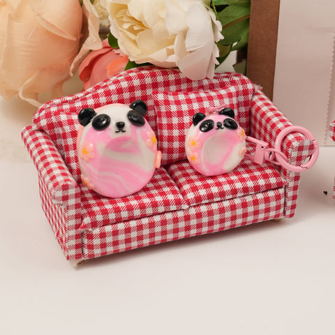 Panda Series Double-Sided Polymer Clay Worry Stones – Thumb Comfort & Adorable Panda Companions