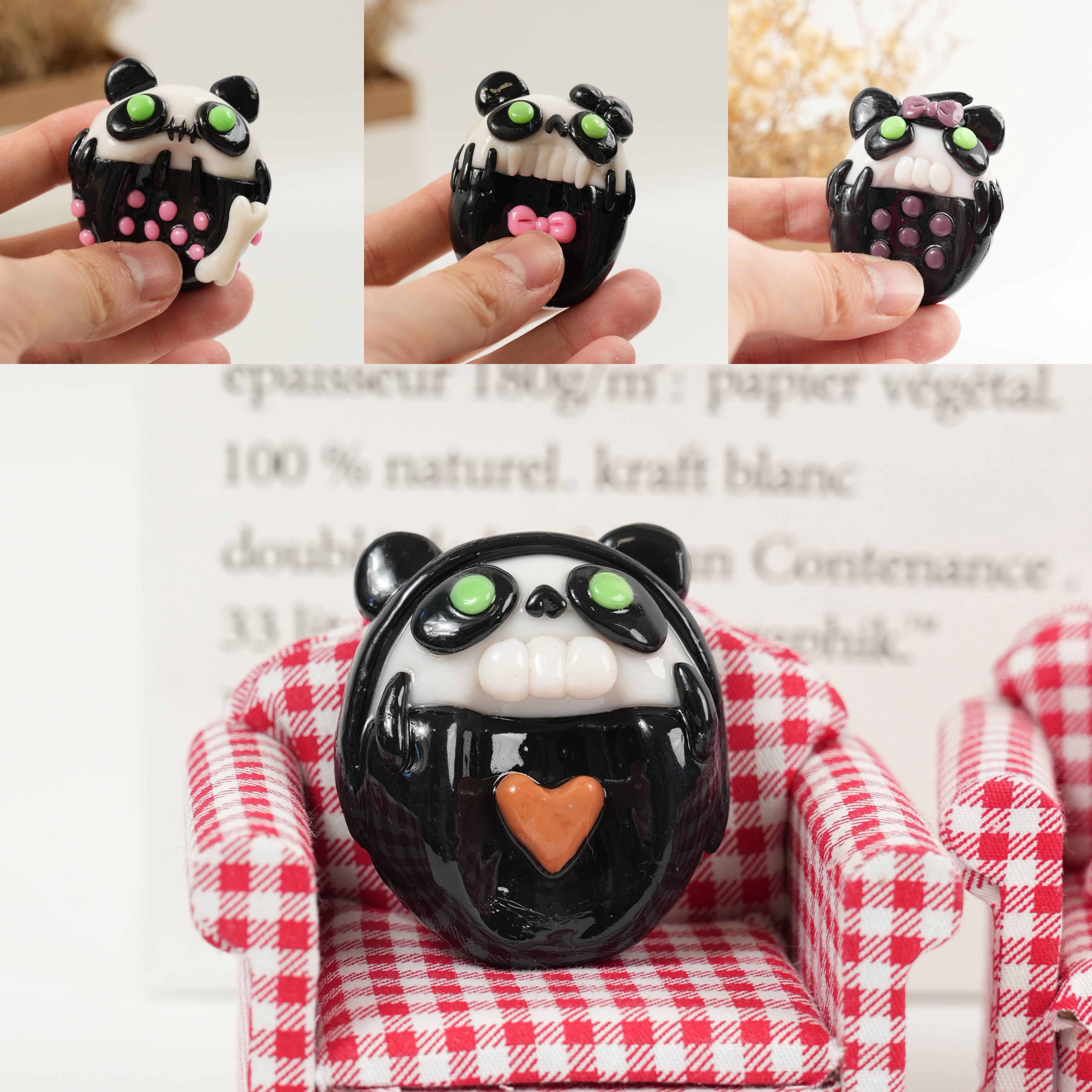 Skull Panda Series Worry Stone – Spooky-Cute Stress Relief Companions