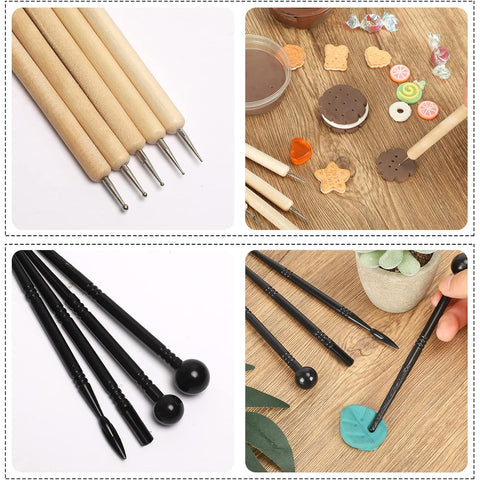 24pcs Polymer Clay Sculpting Tools Set with Stylus and Rock Painting Kit