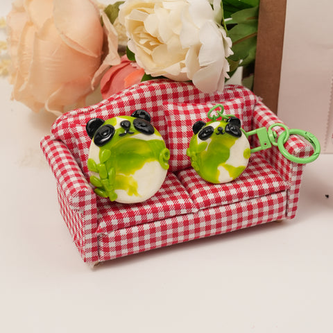 Panda Series Double-Sided Polymer Clay Worry Stones – Thumb Comfort & Adorable Panda Companions