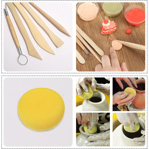 24pcs Polymer Clay Sculpting Tools Set with Stylus and Rock Painting Kit
