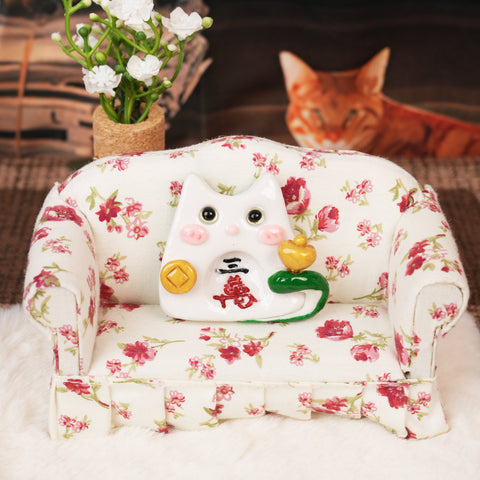 Mahjong Cat Worry Stone Series – Lucky Fortune Companions