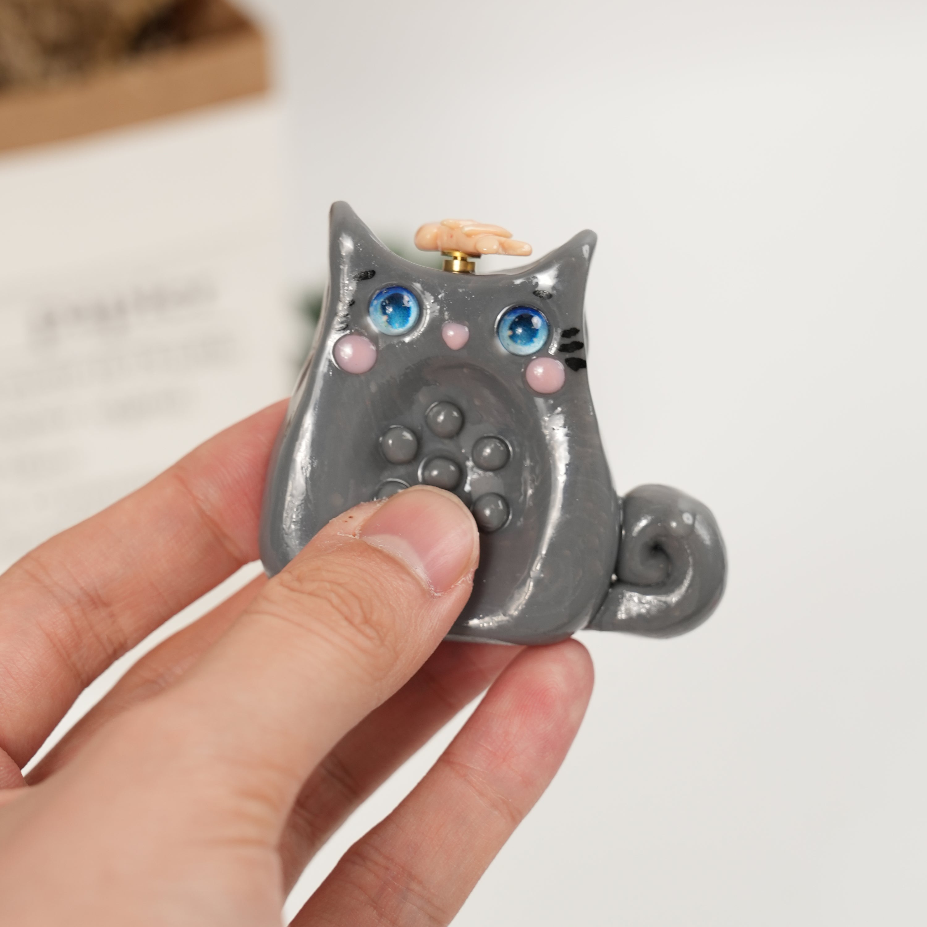 Cat Series Spinner Worry Stones – Pop Belly Comfort & Whimsical Cat Companions