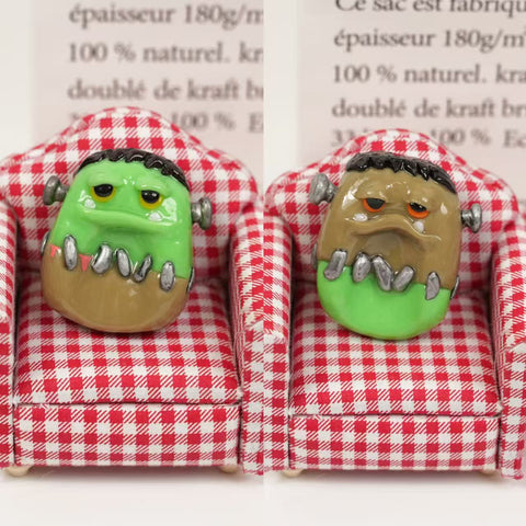 Frankenstein Series Worry Stones – Dual Monster Charm & Smooth Belly Comfort